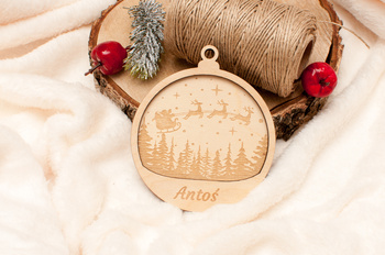 Bombka z imieniem ZAPRZĘG na BOŻE NARODZENIE ŚWIĘTA MIKOŁAJA choinkę 3D