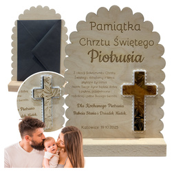 Prezent Pamiątka na Chrzest Święty Chrztu dla Chłopca Dziewczynki Grawer