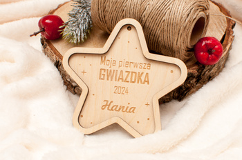 Bombka z imieniem GWIAZDKA na BOŻE NARODZENIE ŚWIĘTA MIKOŁAJA choinkę 3D