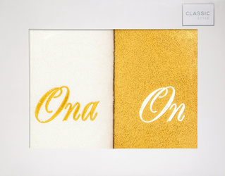 Komplet ręczników Ona.On musztarda