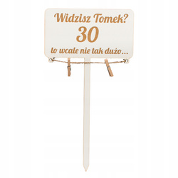 Biały topper na tort, urodziny, 20, 30, 40, 50 to nie tak dużo tabliczka