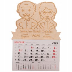PREZENT na Dzień Babci i Dziadka Kalendarz Personalizowany z imionami