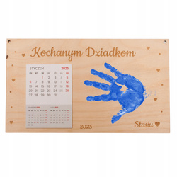 PREZENT na Dzień Babci i Dziadka Kalendarz Na odcisk dłoni z imionami