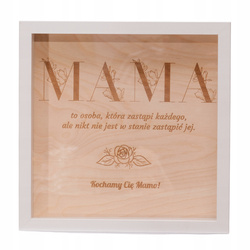 Ramka 3D z grawerem – personalizowany prezent na Dzień Mamy Drewniana