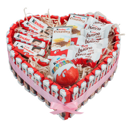 Duże Serce z kinderków dla dziewczynki