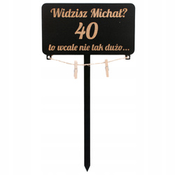 Czarny topper na tort, urodziny, 20, 30, 40, 50 to nie tak dużo tabliczka