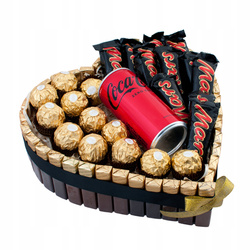 Serce z merci ferrero prezent dla niej niego cola